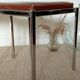 Pair of vintage stackable stools in faux leather and chrome - 70s