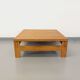 Vintage square coffee table in solid oak wood from the 60s 70s