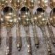 12 gold-plated metal moka spoons with Russian-style handles, 10.6 cm