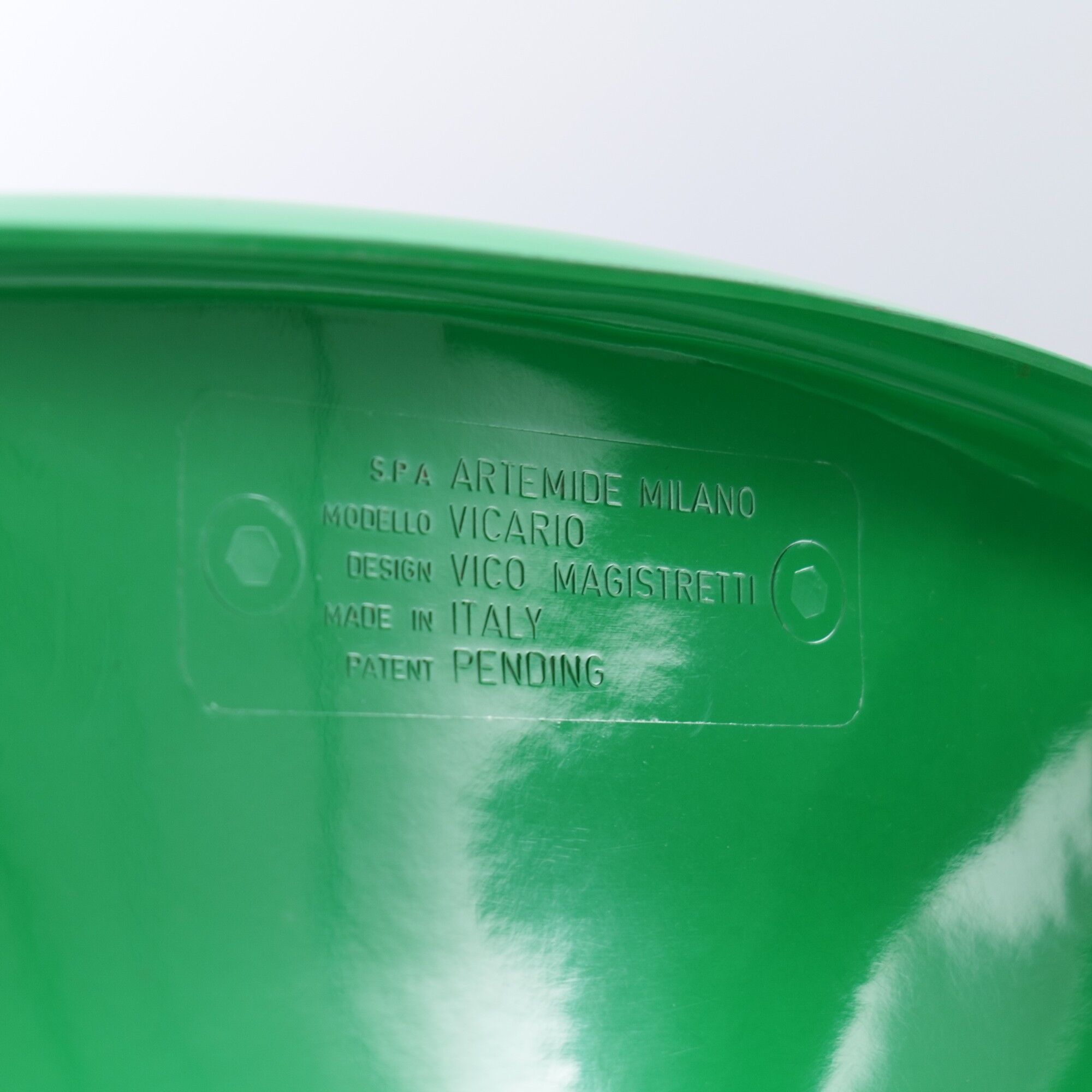 Vico Magistretti Vicario green armchairs for Artemide 1970's