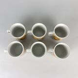 Set of 6 Vintage Mugs with Colourful Circle Pattern, 1970's