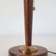Recycled vintage lamp — spindle wooden base, pleated green linen shade