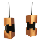 A pair of  Jo Hammerborg lamps for FOG & MØRUP model Kubus Denmark 1961