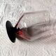 10 large pink art deco glasses with black stem Vintage France