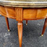 Table basse bouillotte ancienne plateau marbre style louis xvi