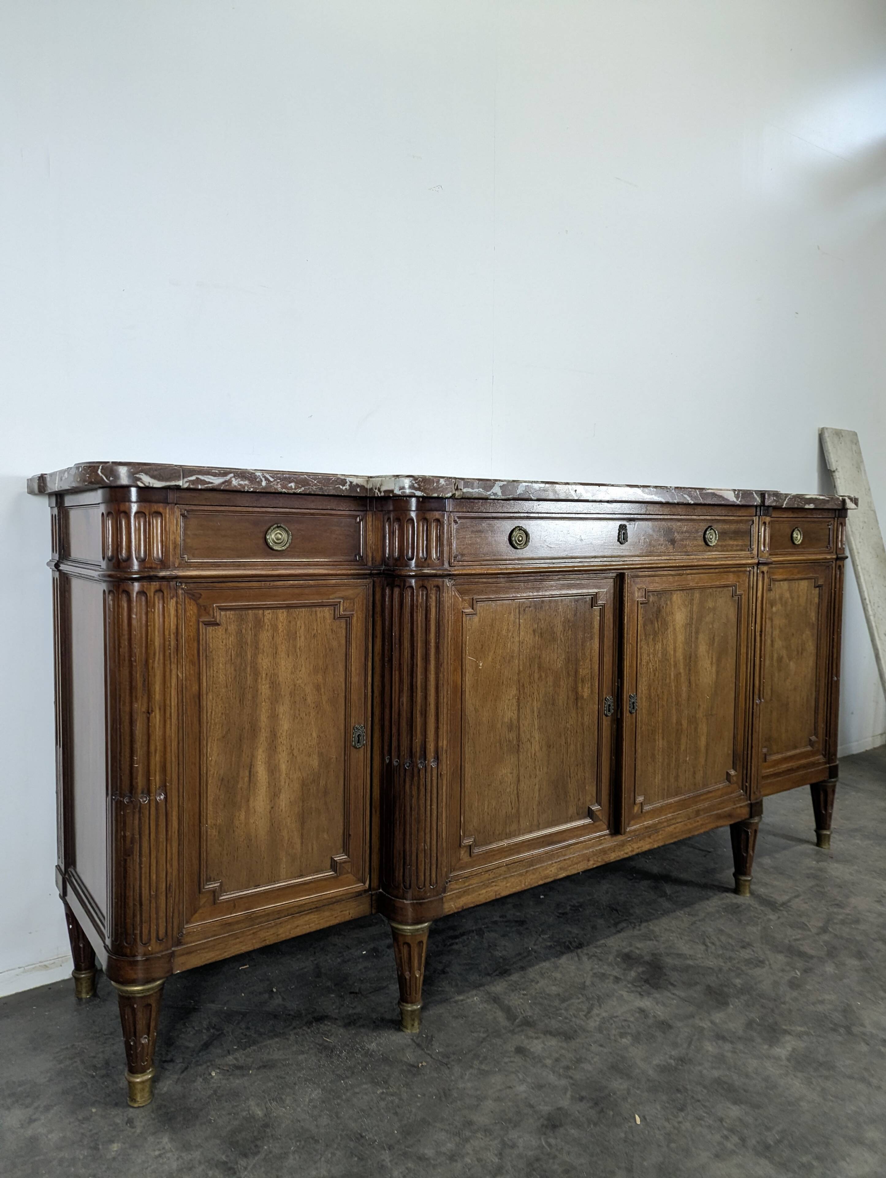 Louis XVI style enfilade in mahogany, late 19th century.