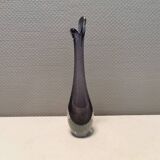 Purple/transperent Beak vase in mouth-blown glass of high quality. Danish design