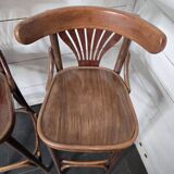 Pair of bistro stools with backrest