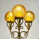 Lampe de table à 3 bras Chasse par C. Florentine, Italie, années 1950