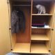 Wooden cabinet and vintage rattan 1950