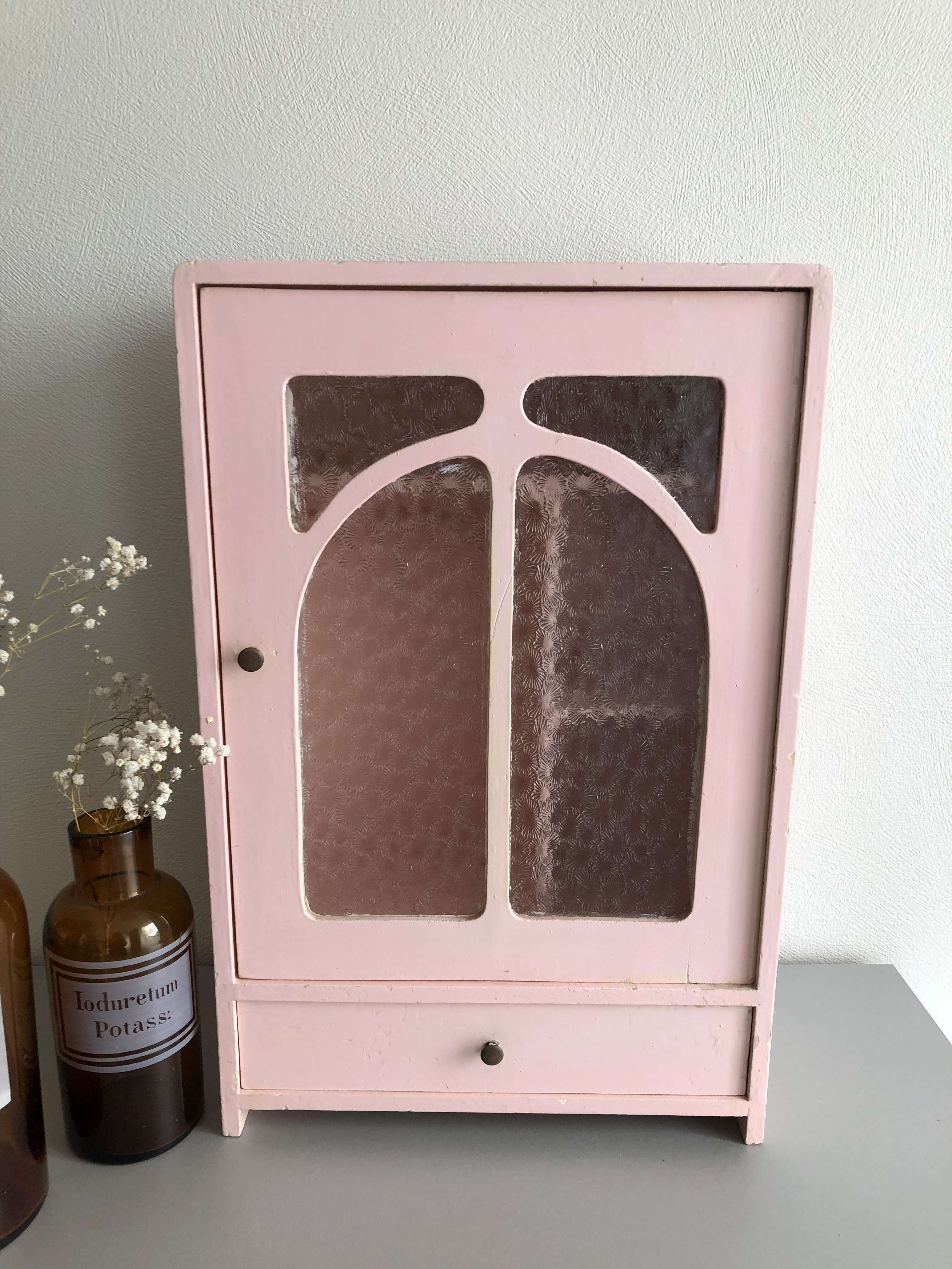 Pink pharmacy cabinet