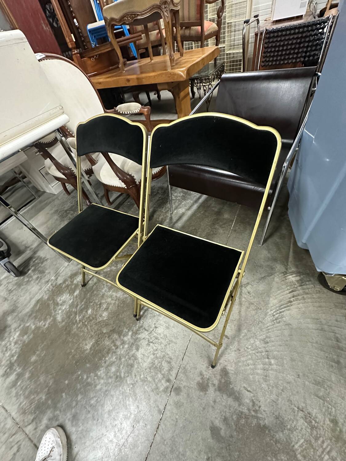 Chaises pliantes vintage Fritz Chair & Co en velours