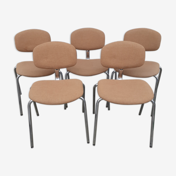 Lot de 5 chaises Strafor 1970