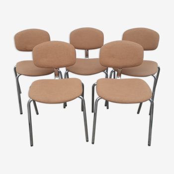 Set of 5 vintage chairs Strafor 1970