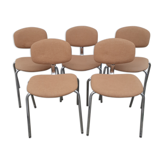 Lot de 5 chaises Strafor 1970
