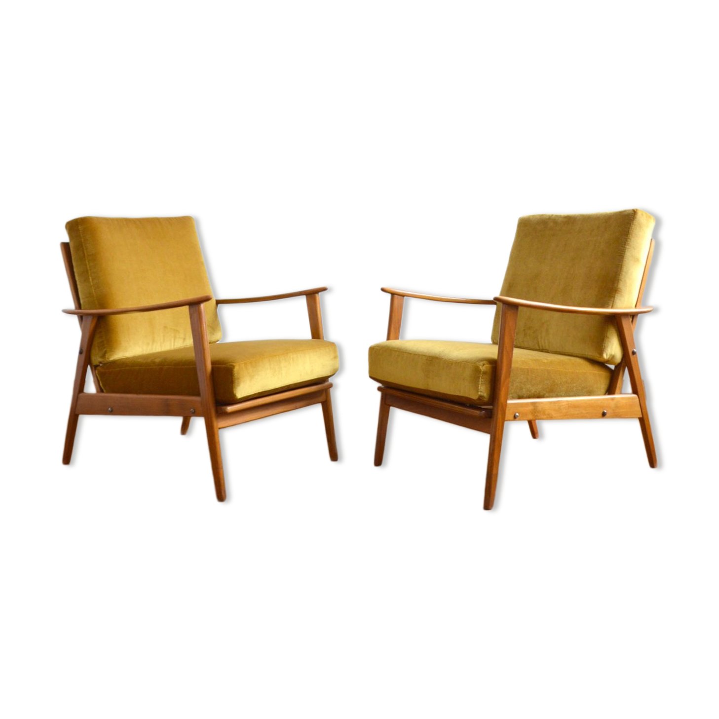 Pair of Scandinavian teak armchairs 1960s