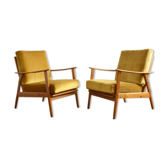 Pair of Scandinavian teak armchairs 1960s