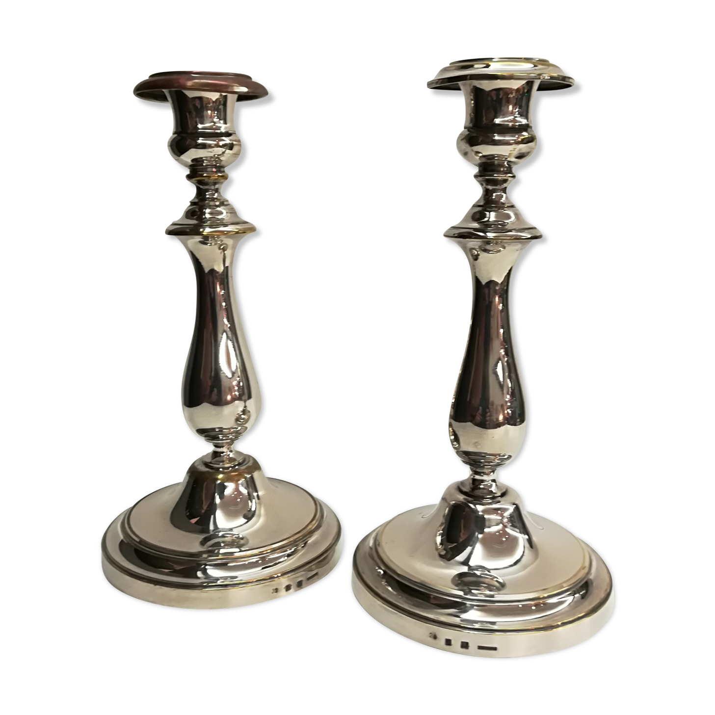Pair of candlesticks Christofle silver metal