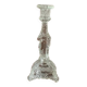 Large religious candlestick in old crystal, Virgin Mary, 1910