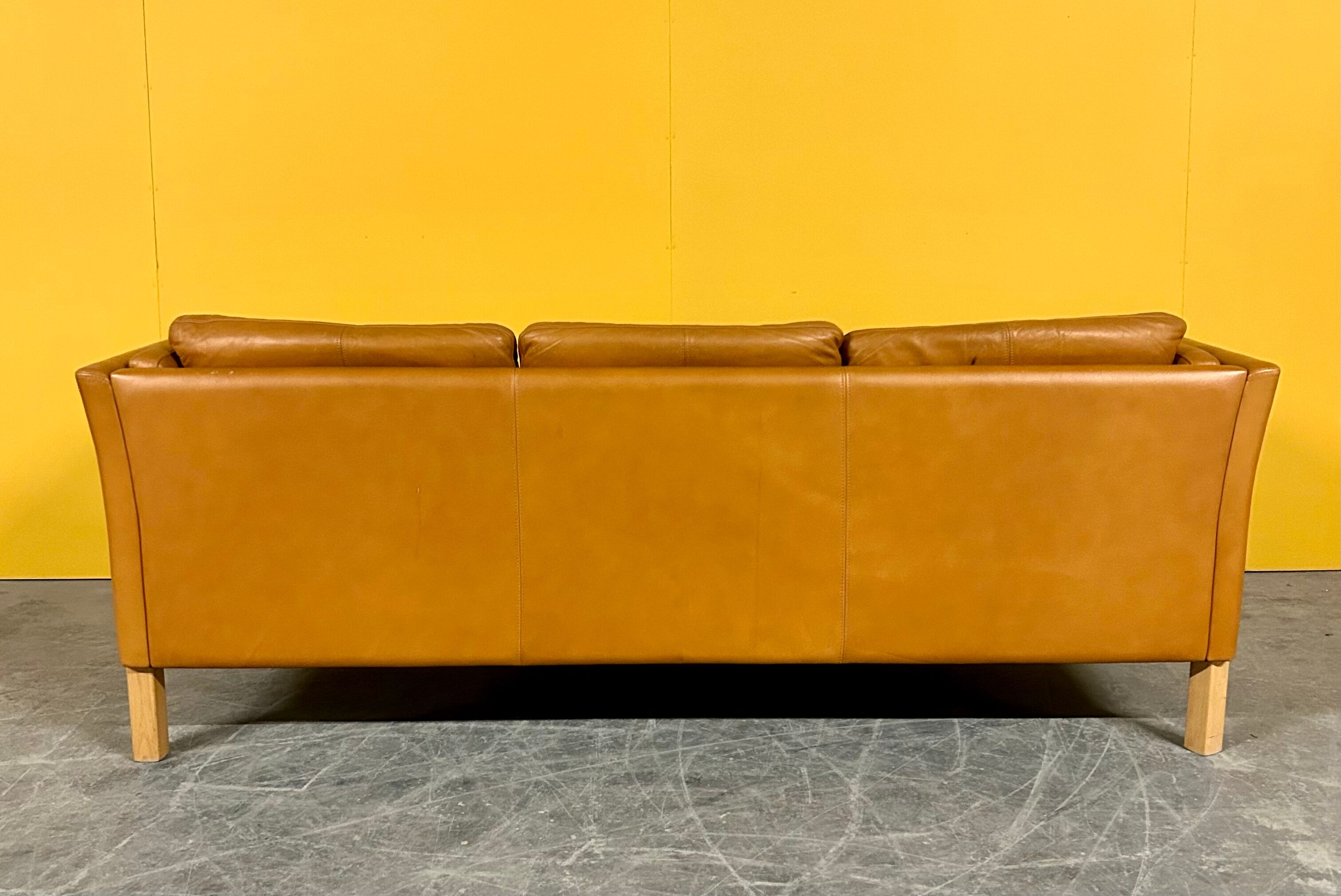 Danich vintage  seater cognac leather sofa