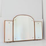 Grand miroir ancien triptyque vintage 1930.