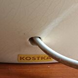 large beige and gold Raku ceramic living room lamp by Robert Kostka