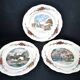 Sarreguemines set of 3 flat plates Obernai village Alsace by Loux