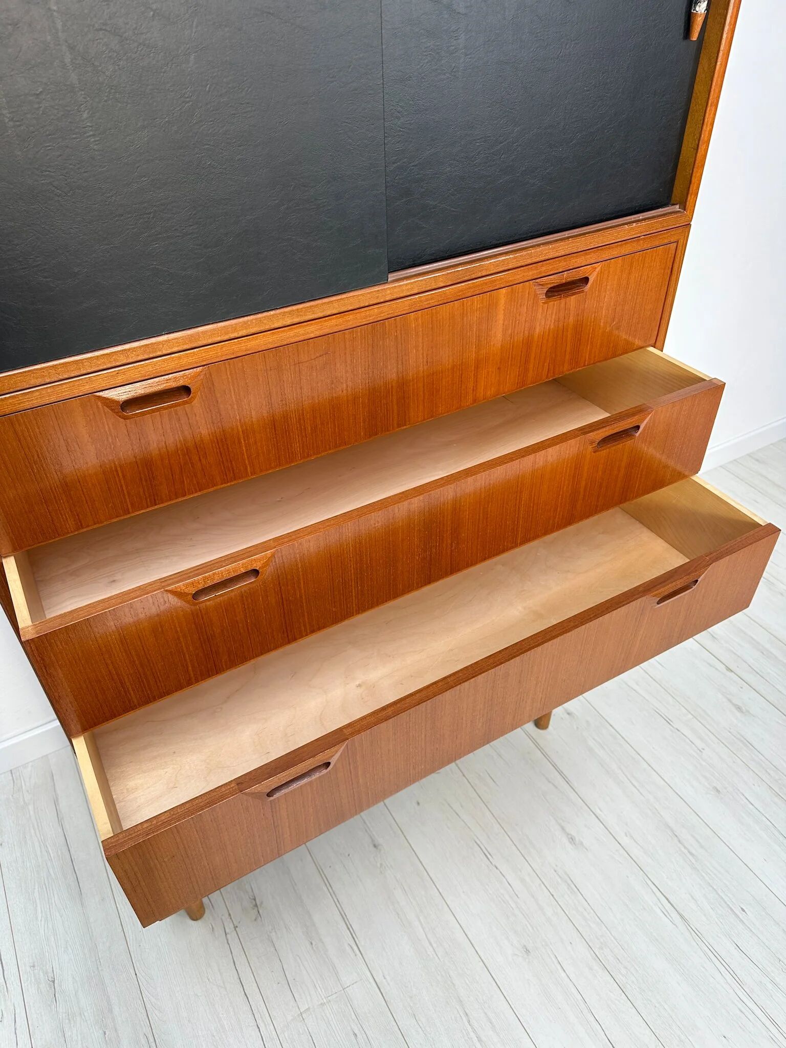 1960s Vintage Mid-Century Danish Three-Piece Teak Cabinet