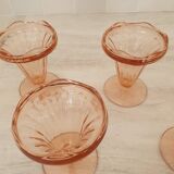 Rosaline style pink glass ice cream cups