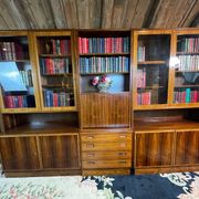 Mid century retro vintage wall unit bookcase danish design by poul hundevad rosewood 1950-1960