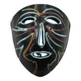 Accolay black ceramic wall mask, 1960s