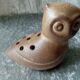 Old ceramic flower stick in the shape of an owl from the 60s signed the potter chin