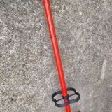 Red metal coat rack, vintage 1980s