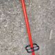 Red metal coat rack, vintage 1980s