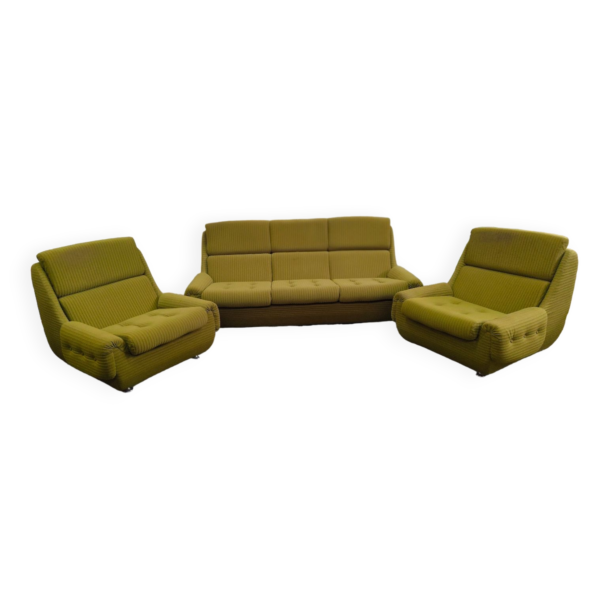 Complete living room Space Age Atlantis olive green 1970