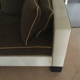 3-seater sofa in two-tone fabric first time