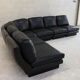 Leather and laminate sofa signed Willy Rizzo