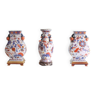 Vases chinois Imari, ensemble de trois années 1970