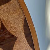 Plateau marqueterie en bois vintage - art déco