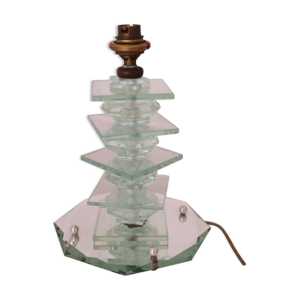 pied de lampe verre miroir