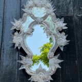 Miroir vénitien en verre de Murano chantourné, vers 1880