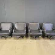 Set of 4 swivel chairs by Bernd Munzebrock for Walter Knoll, 1970s