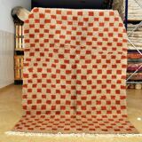 Beni Ouarain checkerboard rug Grey/Brown