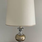 Large Space Age lamp in chrome and gold metal