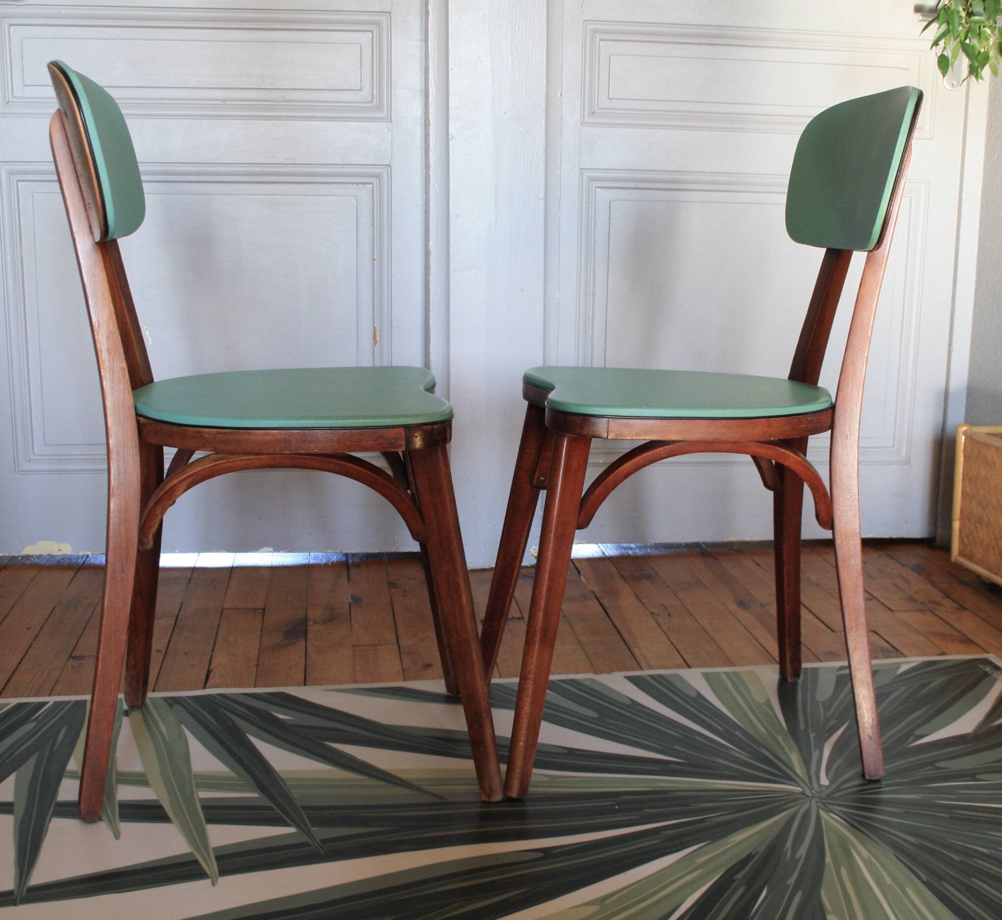 Baumann Green Heart Chairs
