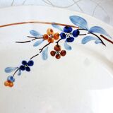 2 vintage Sarreguemines dishes, table service dishes with floral hand decoration