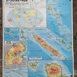 Old MDI map of the French overseas departments and territories - DOM-TOM