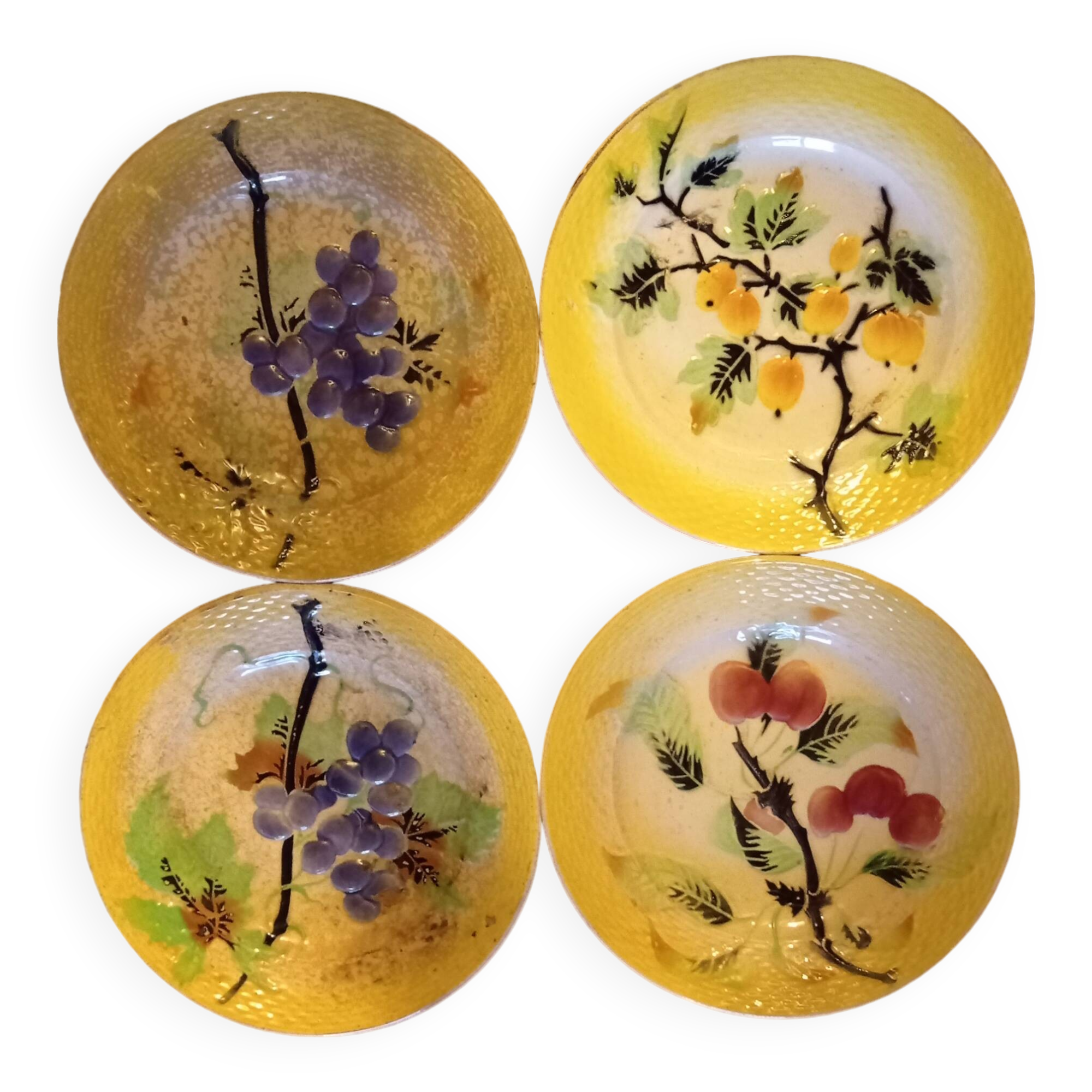 Old barbotine plates from the Orchies factory