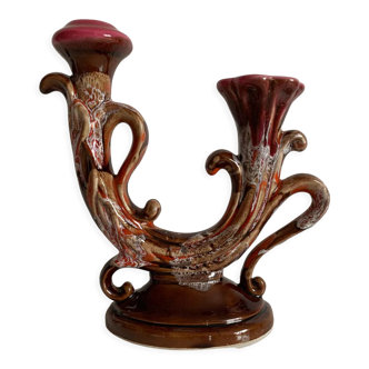 Two-fire polychrome candle holder