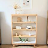1950s compass foot bookcase shelf